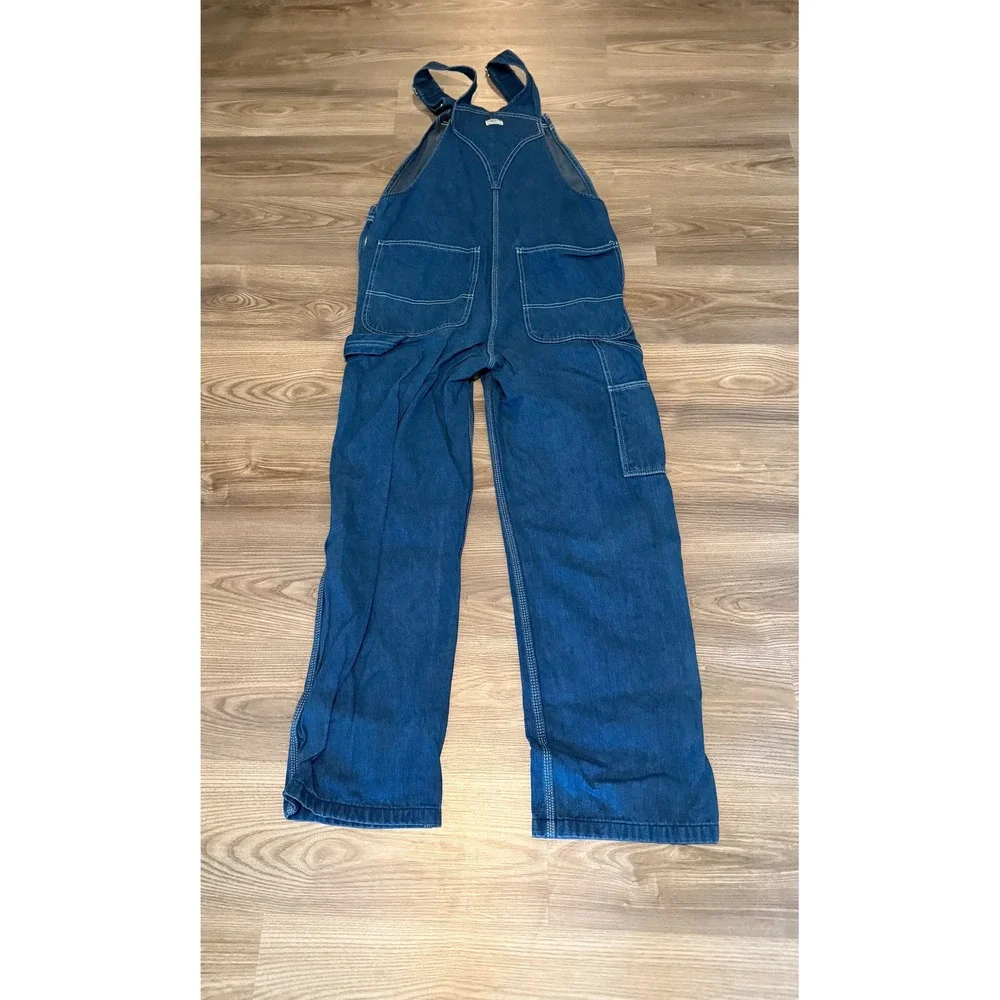 Liberty Mens Denim Bib Overalls Indigo Blue Cotton Workwear size 34 x 29
